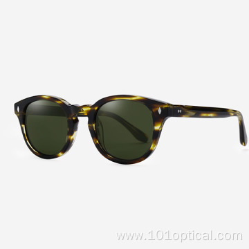 Rounded Square Acetate Men's Sunglasses